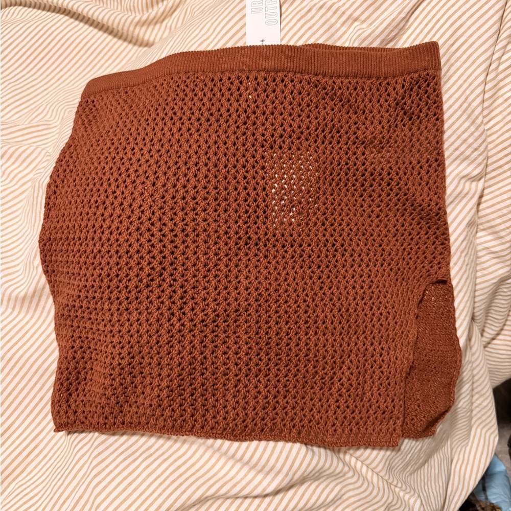 Brown Knit Mesh skirt